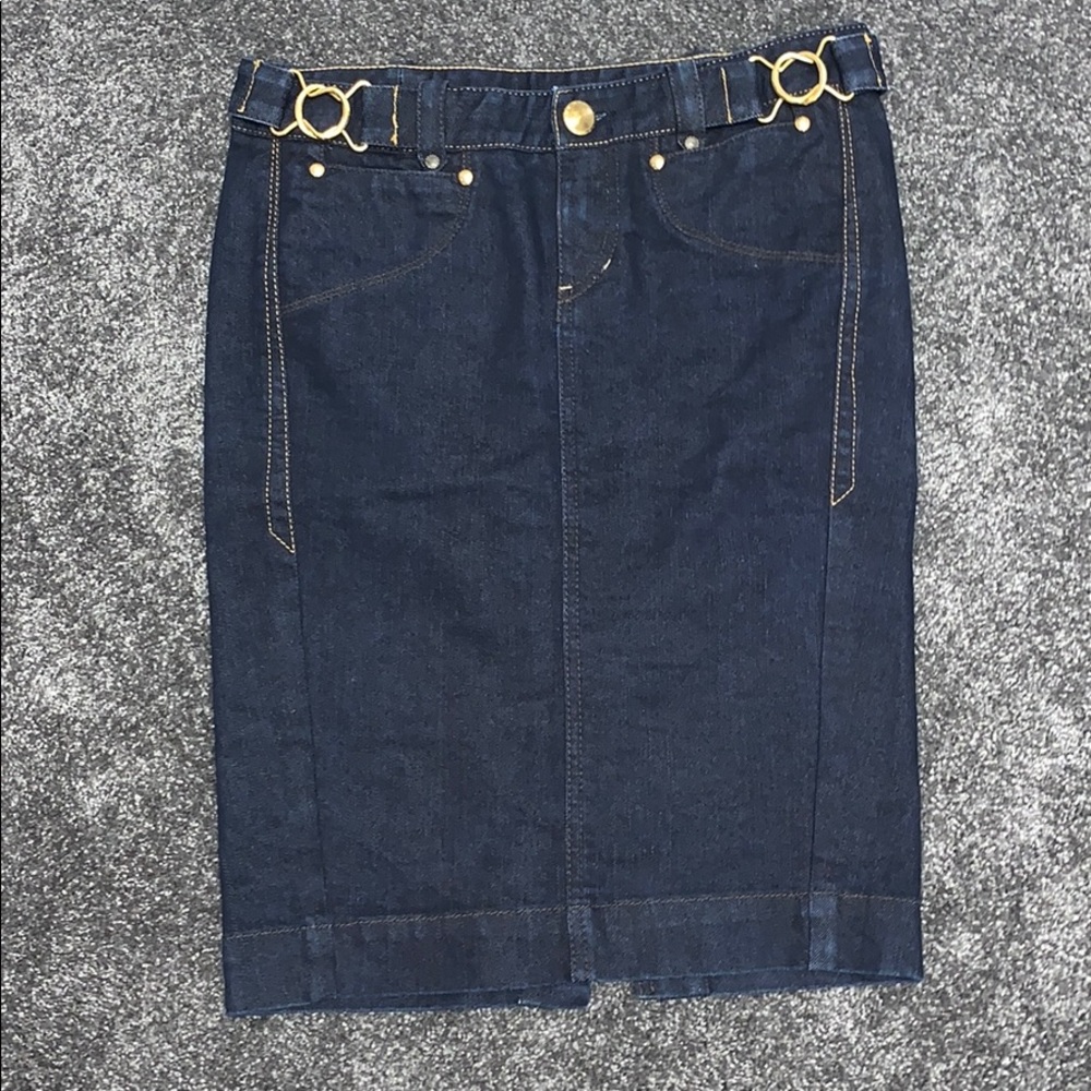 Armani Exchange Dark Blue Denim Pencil Skirt